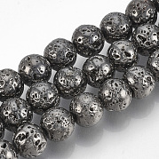 Гальванические бусины из натуральной лавы G-T061-55D-12mm