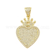 Сердце стойки обшивки латунь микро проложить Цирконом подвески KK-Z074-56G