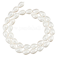 Natural Sea Shell Beads Strands, Dyed, Square Heishi Beads, White,  1~3.5x4.5~10x4.5~10mm, Hole: 0.5mm, 16.1 inch~16.9 inch