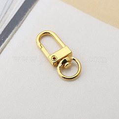 Ganci girevoli in lega, chiusure a scatto per cancello a pressione con cordino, oro, 3.3x1.3x0.5cm, Foro: 10x7 mm