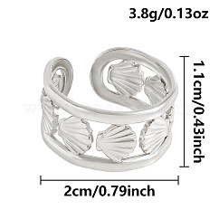 Anneaux ouverts pour manchettes en acier inoxydable 304, forme coquille, couleur inoxydable, 11mm, diamètre intérieur: 20 mm