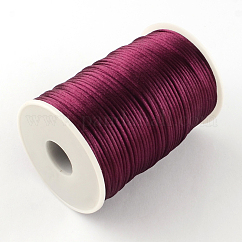 Cordons polyester, cordon de rattail satiné, violet, 2mm, environ 98.42 yards (90 m)/rouleau