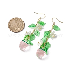 Boucles d'oreilles pendantes en acrylique et acier inoxydable 304&nbsp;EJEW-JE05735-04