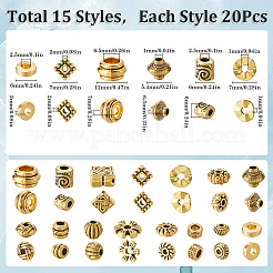 300 Stück 15 Stile tibetischen Stil Legierung Perlen Set&nbsp;FIND-SP0002-16C