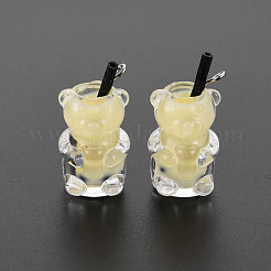 Colgantes de resina opaca con imitación de té de burbujas&nbsp;RESI-T052-03A