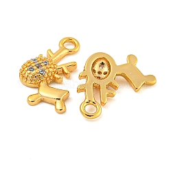 Weihnachtsmotiv Messing Anhänger mit klarem Zirkonia&nbsp;KK-N254-27G