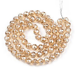 Chapelets de perles en verre transparent électrolytique&nbsp;EGLA-N002-34C-C07