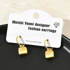 Boucles d'oreilles créoles avec pendentifs en laiton&nbsp;EJEW-B120-08G-02