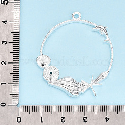 Legierung offene zurück Lünette Anhänger&nbsp;PALLOY-WH0065-72S