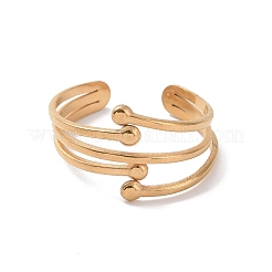 Anillo de puño abierto de triple línea de acero inoxidable 304 con revestimiento iónico (IP)&nbsp;STAS-E168-07G