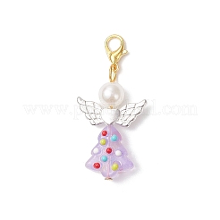 Décorations suspendues en verre en forme d'ange pour sapin de Noël&nbsp;HJEW-JM04346