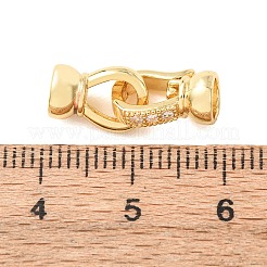 Fermoirs repliables en laiton micro pave zircone cubique transparente&nbsp;KK-CBA25B2-04G