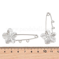 Spille di sicurezza in acciaio inossidabile 304 con motivo a fiori di pesco&nbsp;SA-CBA098D-14B-P02