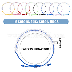 8 Stück 8 Farben natürliches Quarzkristall-Armband-Set mit geflochtenen Perlen&nbsp;BJEW-FI0001-36