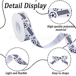 25 Yards bedrucktes Polyester-Ripsband mit Sportballmotiv&nbsp;OCOR-WH20002-03A-03