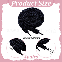 4 par de cordones de tela de felpa&nbsp;AJEW-HY0002-72B