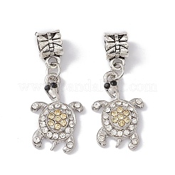 Charms pendenti europei con strass in lega di tartaruga&nbsp;ALRI-E002-01AS-04