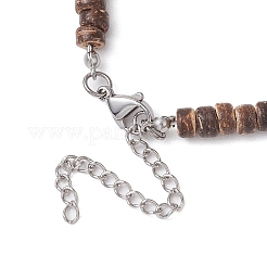 Sommerstrand Halsketten aus natürlichem rotem Jaspis und synthetischem Türkis und weißen Muscheln und Kokosnussperlen&nbsp;NJEW-JN05011