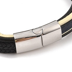 Geflochtene Mikrofaser-Leder-Mehrstrang-Armbänder&nbsp;BJEW-B096-26P
