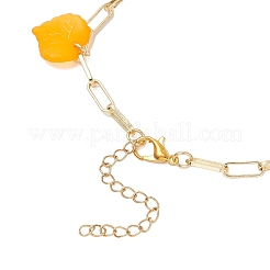 Blatt-Acryl-Charm-Armbänder&nbsp;BJEW-JB12613