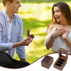 Coffret en bois pour bague de fiançailles&nbsp;OBOX-WH0016-07A