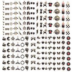 60 pièces 30 styles breloques en alliage d'émail&nbsp;ENAM-LS0001-05LG