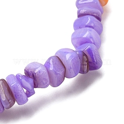 Braccialetti elastici in perline di conchiglie d'acqua dolce naturali tinte per uomo e donna&nbsp;BJEW-JB12477-04