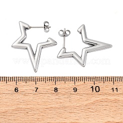 Orecchini a forma di stella in acciaio inossidabile 304&nbsp;EJEW-B108-17P