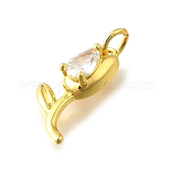 Pendentifs avec zircon cubiques à micro-pavés en laiton&nbsp;KK-Z102-01G-01