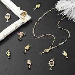10pcs 5 styles pendentifs en laiton micro pavé de zircone cubique&nbsp;KK-CJ0004-43