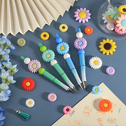 28 Stück 28 Stile Sonnenblumen-Gänseblümchen-Silikonperlen&nbsp;SIL-CA0003-13