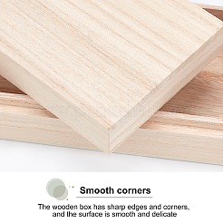 Scatola in legno naturale grezzo con coperchio&nbsp;CON-WH0074-89C