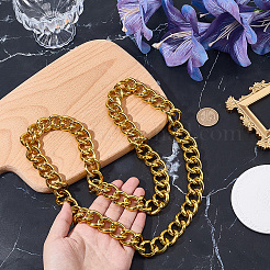 1 collier chaîne cubaine en alliage d'aluminium de 19 mm&nbsp;NJEW-SP0001-20B
