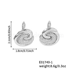 Pendientes de latón con circonitas cúbicas transparentes en forma de espiral&nbsp;HY3681-1