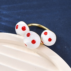 Anillos de puño abiertos de latón esmaltado para mujer&nbsp;RJEW-U057-23G