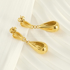 Boucles d'oreilles pendantes en forme de larme en acier inoxydable 304&nbsp;EJEW-S279-04G