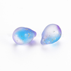 Zweifarbige transparente sprühlackierte Glasanhänger&nbsp;GLAA-T016-37-F01