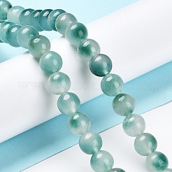 Perles de jade blanches naturelles teintes rondelles facettées&nbsp;G-D073-01B