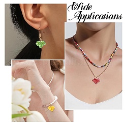 7 pendentif en forme de cœur en perles de verre et fil de cuivre fait à la main&nbsp;PALLOY-CJ00101