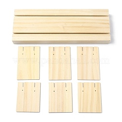 Présentoirs pour boucles d'oreilles en bois à 2 fente&nbsp;EDIS-R027-01A-02
