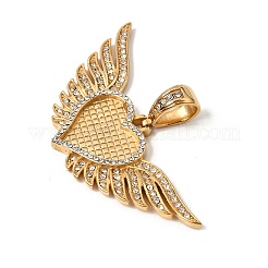 Fassung für einen großen Anhänger mit Zirkonia-Cabochon aus Edelstahl 304&nbsp;SA-CBA8660-03G