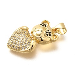 Placage de crémaillère en laiton micro pavé pendentifs en zircone cubique claire&nbsp;KK-M309-39E-G