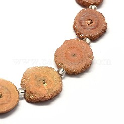 Fili di perle di cristallo di quarzo naturale druzy&nbsp;G-F582-A06
