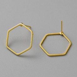 Boucles d'oreilles à tige à géométrie creuse en laiton doré&nbsp;EJEW-WH0012-127C