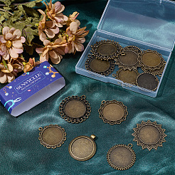 16 stücke 8 stile legierung anhänger cabochon einstellungen&nbsp;TIBEP-SC0003-51