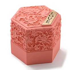 Cajas de almacenamiento de anillos de plástico hexagonales en relieve&nbsp;LS-CON-P020-C02