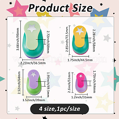 4 Stück 4 Stile Stern ABS-Kunststoff & Legierung Handwerk Punch für Kinder schneiden Handwerk&nbsp;AJEW-FH0005-83