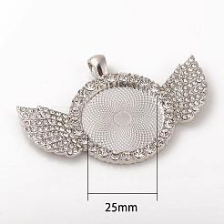 Legierungsanhänger Cabochon-Fassung&nbsp;ALRI-WH0005-11P