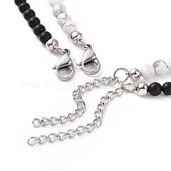 2 pièces 2 style alliage émail yin yang metching pendentif colliers ensemble&nbsp;NJEW-JN04175-01