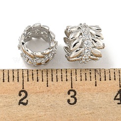 Messing Micro Pave klare Zirkonia europäische Perlen&nbsp;KK-L215-324P